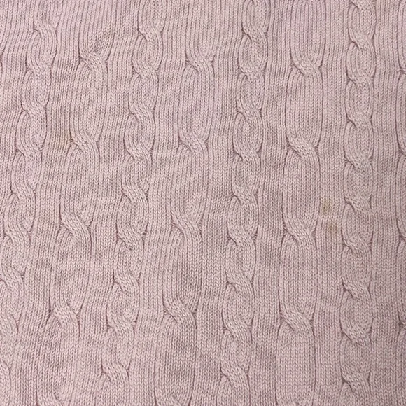 Vintage Pink Cable Knit Sweater 90s Charter Club Knitted V Neck Blouse Crewneck - Picture 9 of 17